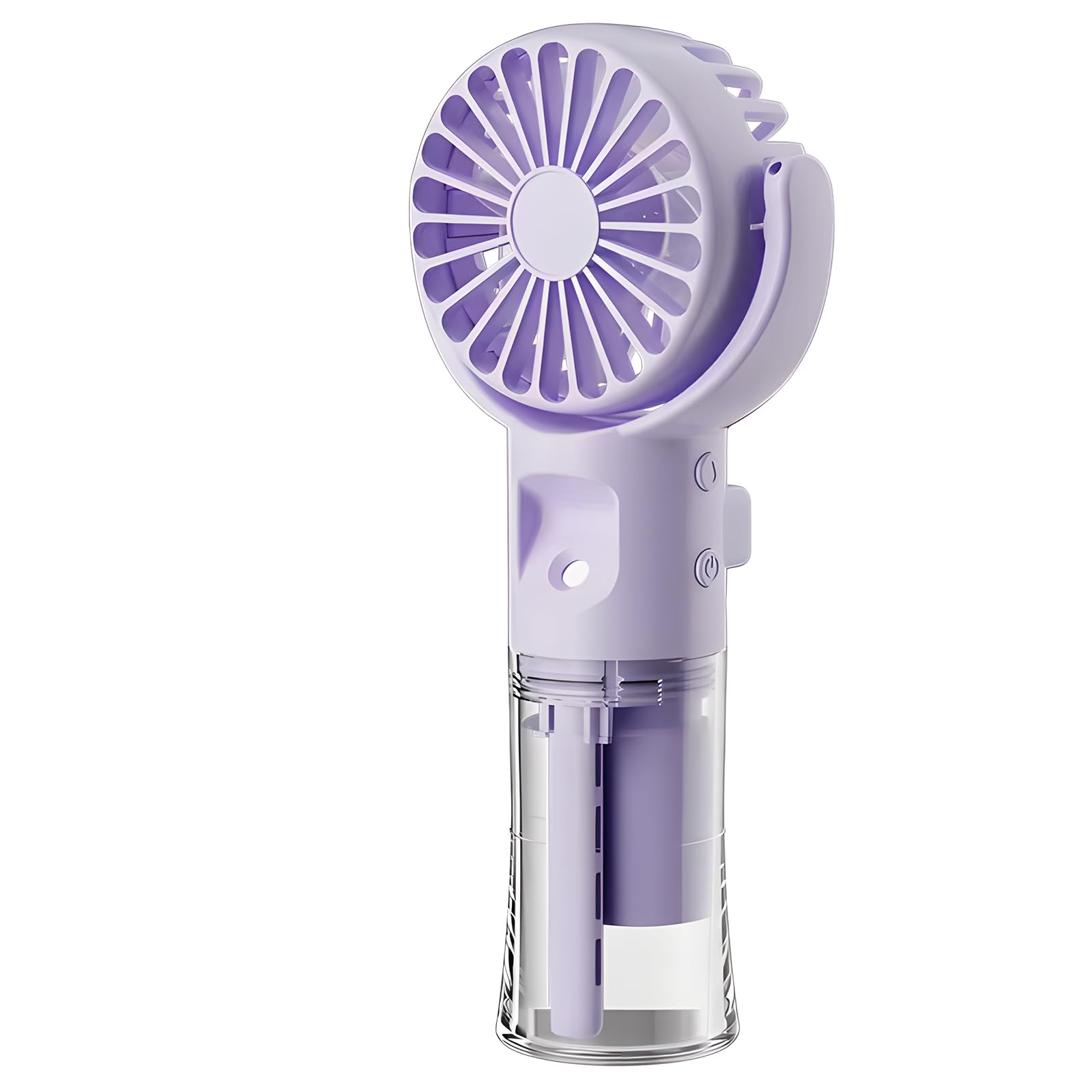 Handheld Fan, Mini Portable Hand Held Fan with Water Mist Spray, USB Rechargeable Fans with 4 Speeds, Lightweight Small Desk Fan Desktop Cooling Fans for Indoor, School Travel Camping Makeup (Purple)
