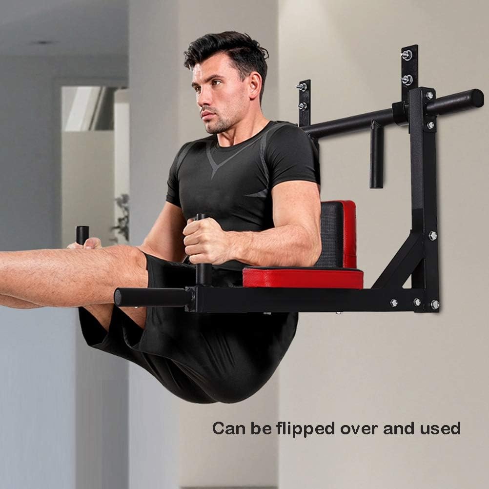 AGYH Wall Mounted Chin Up Bar，Strength Training Horizontal Bar, Dip Stand for Home Gym Workout, Power Tower Set Support to 300kg