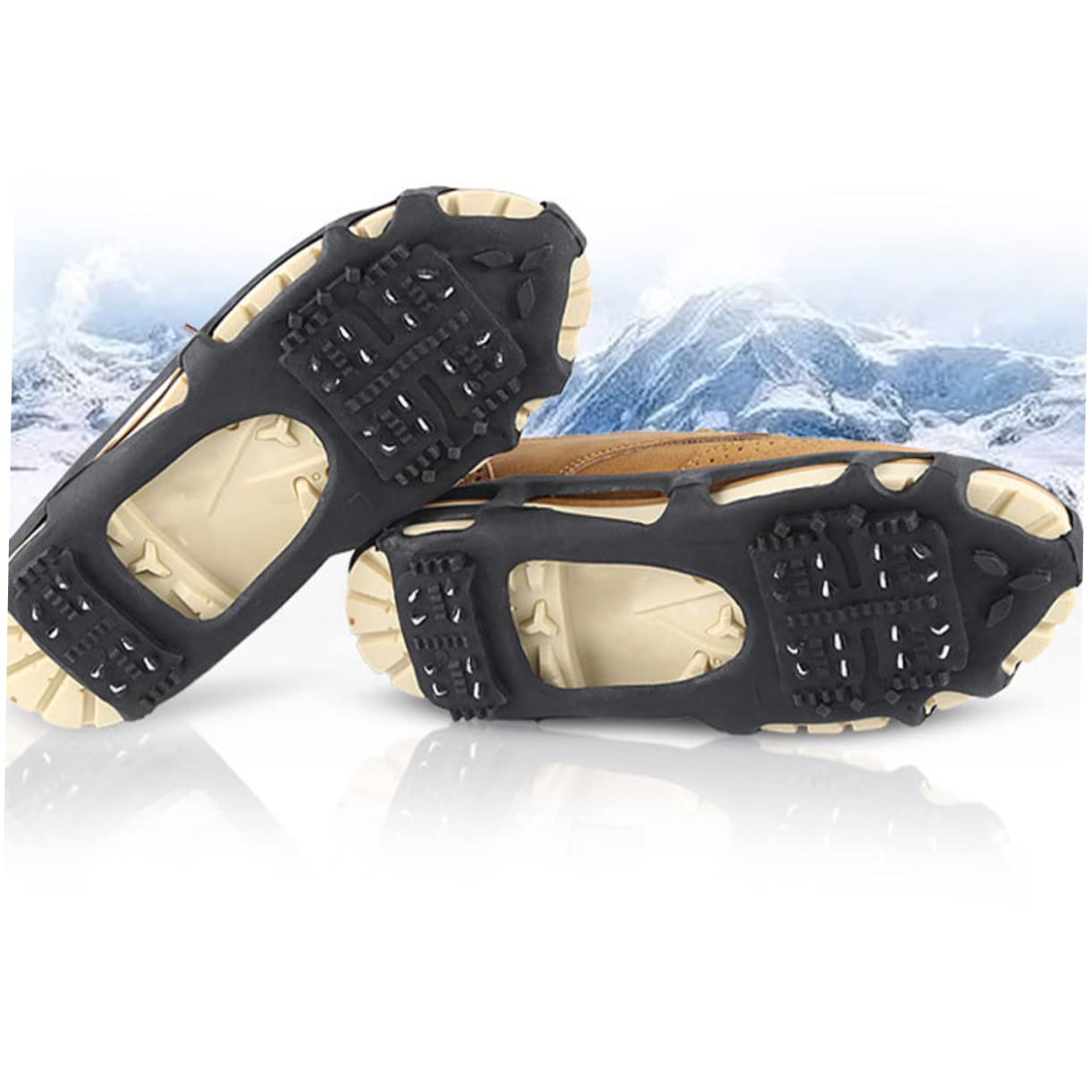 BESPORTBLE 1Set Non Slip Shoe Grippers Tooth Ice Crampons for Boots Durable Outdoor Ice Cleats for Climbing Hiking and Fishing Lightweight and Portable Footwear Accessories