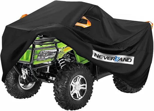 NEVERLAND ATV Cover Oxford Cloth Heavy,Compatible with Polaris Sportsman Yamaha Grizzly Honda FourTrax Kawasaki KFX Wheel Car with Air Vents Reflective Strips and Buckle Straps Length up to 82 inches