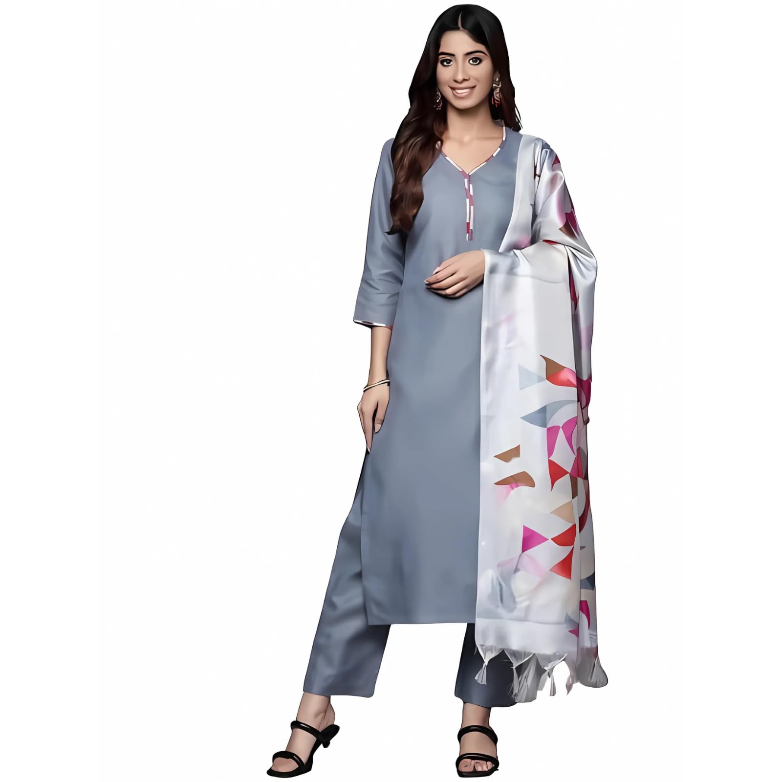 Varanga Women's Cotton Kurta Kurta Bottom Set Dupatta Set