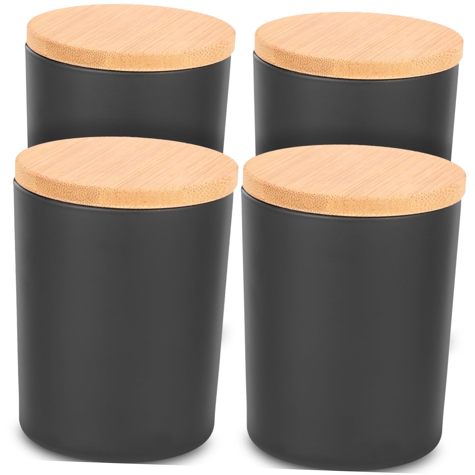 Artibetter 4sets Barattoli Con Coperchi in Bambù Per Candele Profumate Barattoli Per Fabbricazione Candele Adatti Per Spezie Da Cucina e Piccoli Oggetti