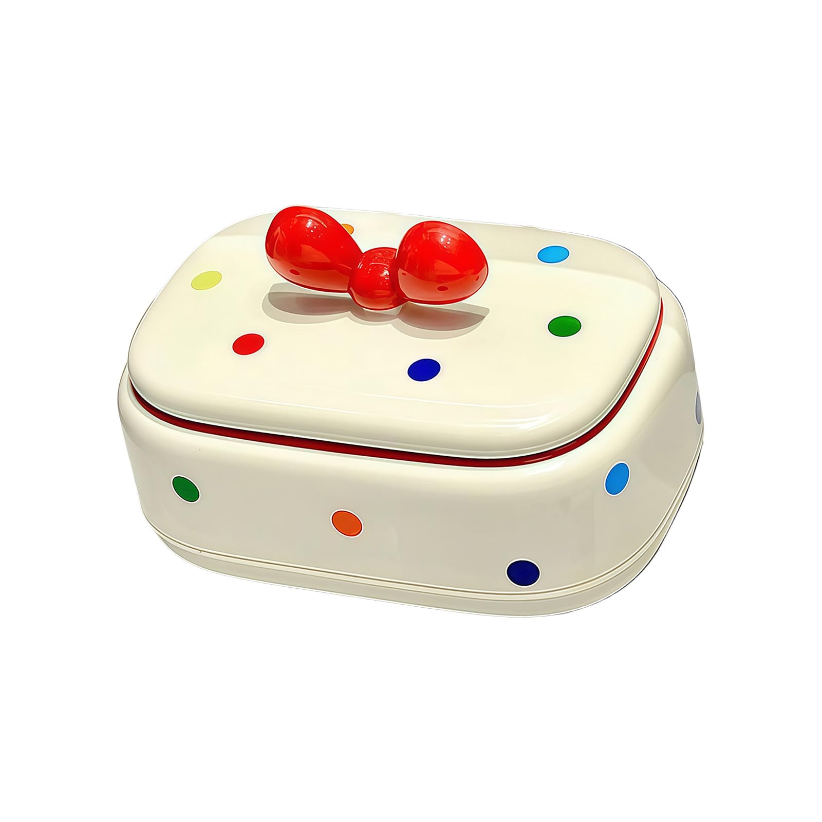 Lovely Soap Tray with Bowknot Lid Soaps Container Box for Organizing Small Bathroom Essential Travel Holder Decorative