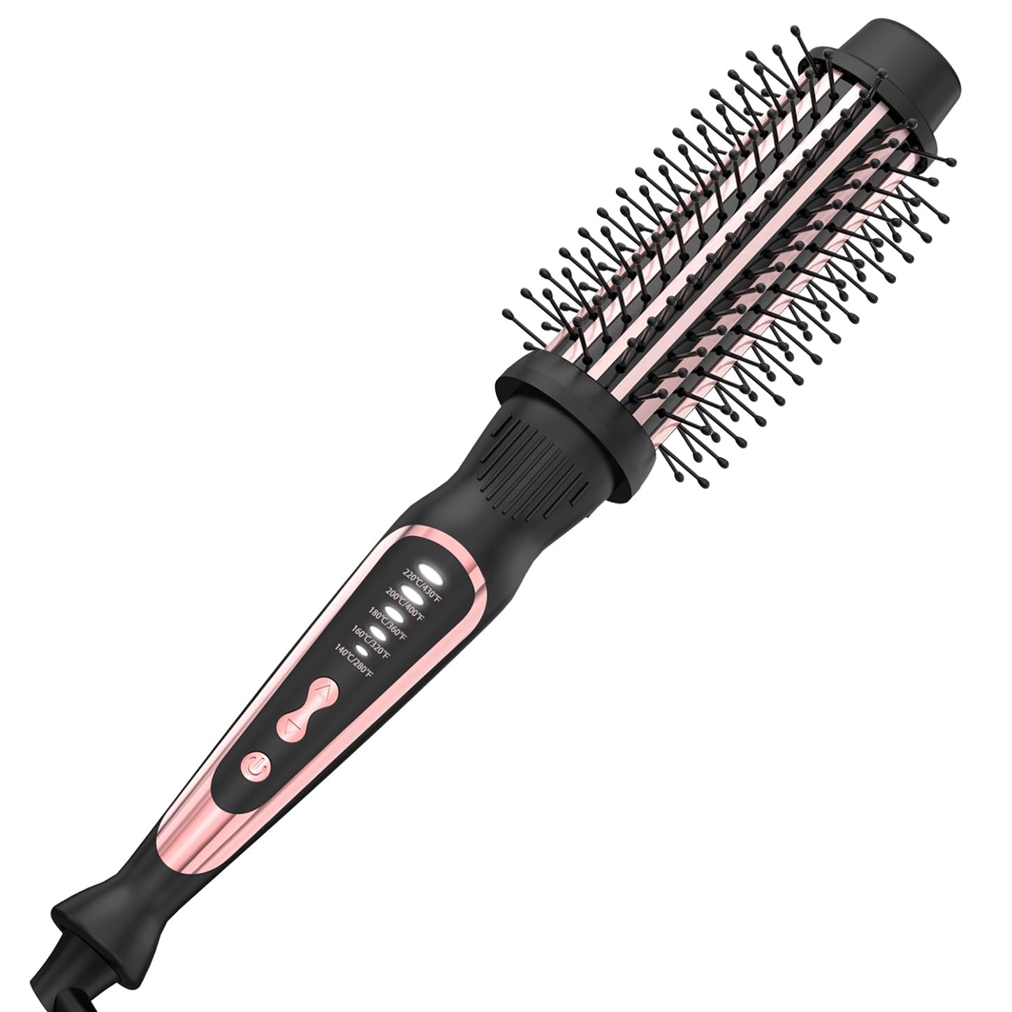 Thermal Brush, Denvek 1.5" Heated Oval Brush with Temperature Control,Curling Brush Smoothing & Volumizing, Fast Heated Brush Tool Dual Voltage for Travel (Black, 1.5 inch)