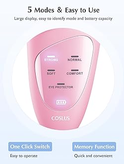 COSLUS Facial Cleansing Brush Face Scrubber: IPX7 Waterproof Rechargeable Brush, 4 Modes with Eye Protection, Electric Vibrating Cleanser System for Cleaning, Exfoliating, Massaging, Pink