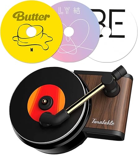 BTSS - Difusor de fragancia de aromaterapia con clip de ventilación de automóvil, ambientador, diseño de tocadiscos de automóvil, salida de