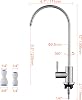Ibergrif M22301A Drinking Water Filter Kitchen Tap,304 Stainless Steel Modern Single Lever Home Water Filter Faucet for UK, 360° Swivel, Reverse Osmosis Faucet with 2 Tap Adapter, Silver