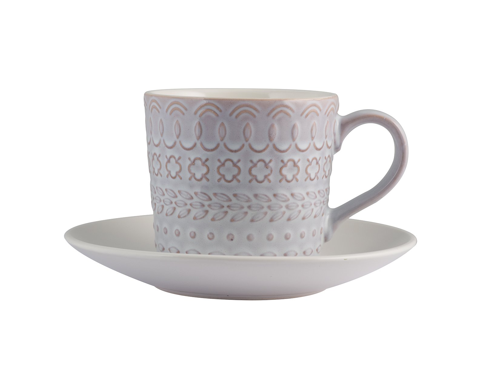 H&H Set 6 tazze t Lilian Stoneware Con Piatto cc200