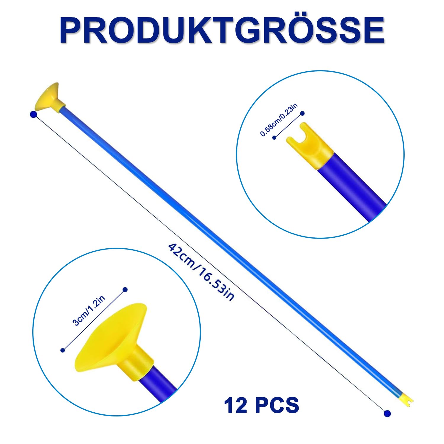 Voarge 12 pièces de flèches à ventouse de rechange pour jouet de tir à l'arc avec flèches de rechange en plastique pour garçons et filles entraînement au tir