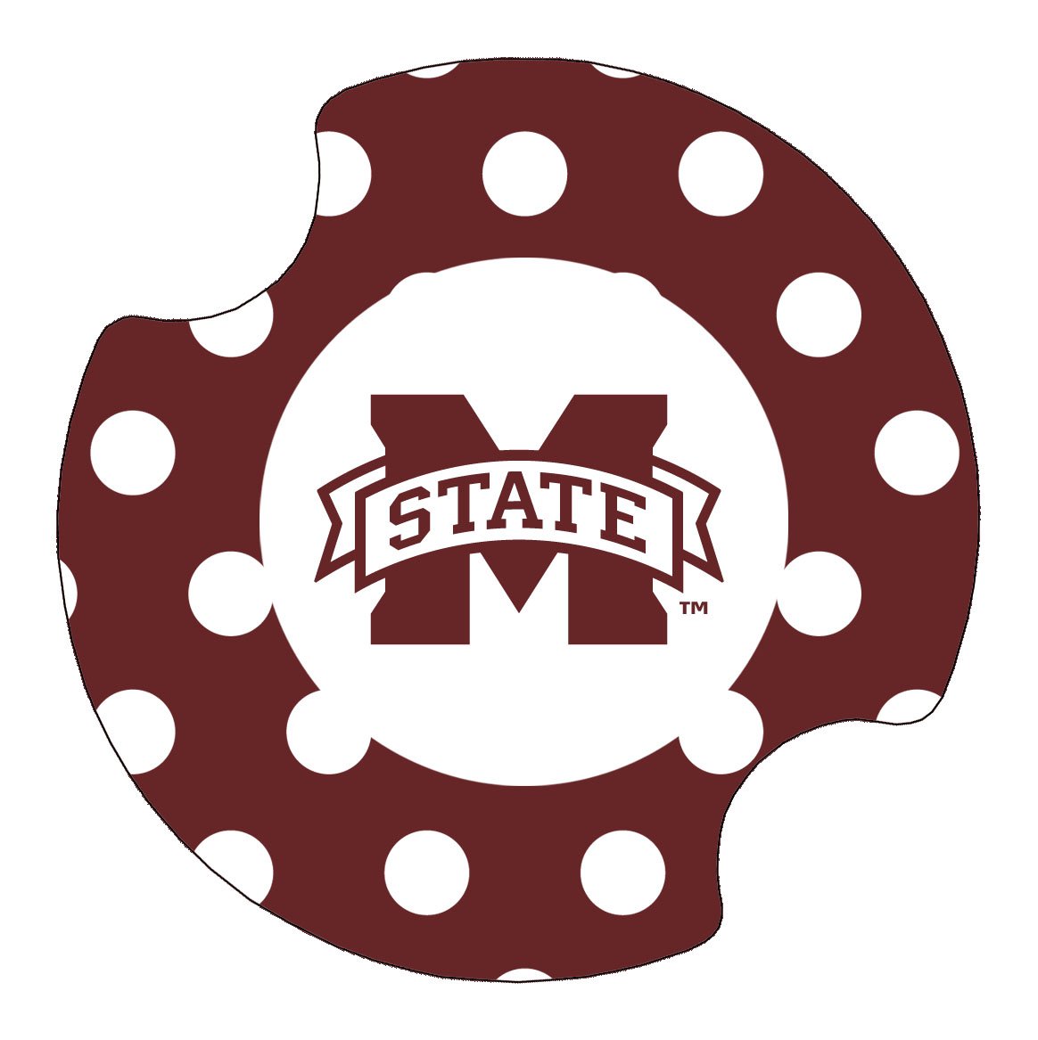 Thirstystone Mississippi State University Dots Car Cup Holder Coaster, 2-Pack (DMSSU3)
