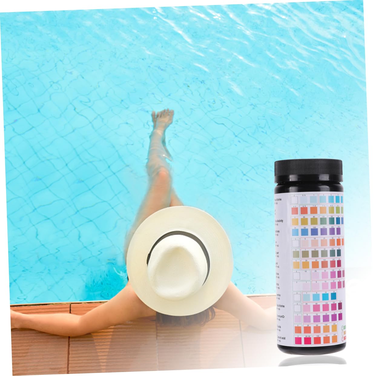 Mipcase 2sets Hot Tub Water Test Strips 14-in-1 Pool Ph Tester Hardness 50 Strips Ph Paper Portable 50pcs*2