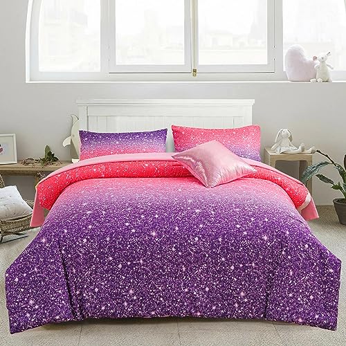 A Nice Night Pink Galaxy Sparkle Comforter Set 6Pc