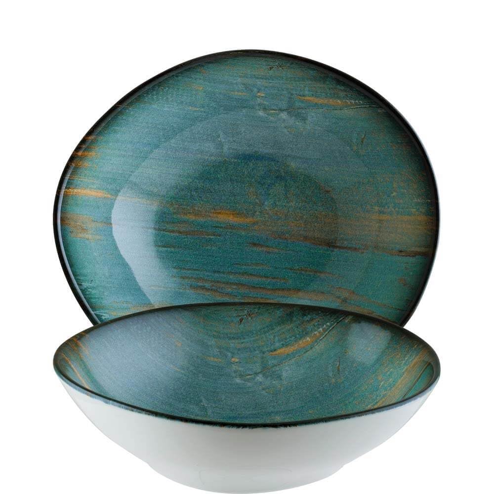 Bonna MDRMTVAO18KS MDRMTVAO18KS - Juego de 6 cuencos para ensalada (18 cm, 47 cl y 5,5 cm de alto), color turquesa, azul y marrón