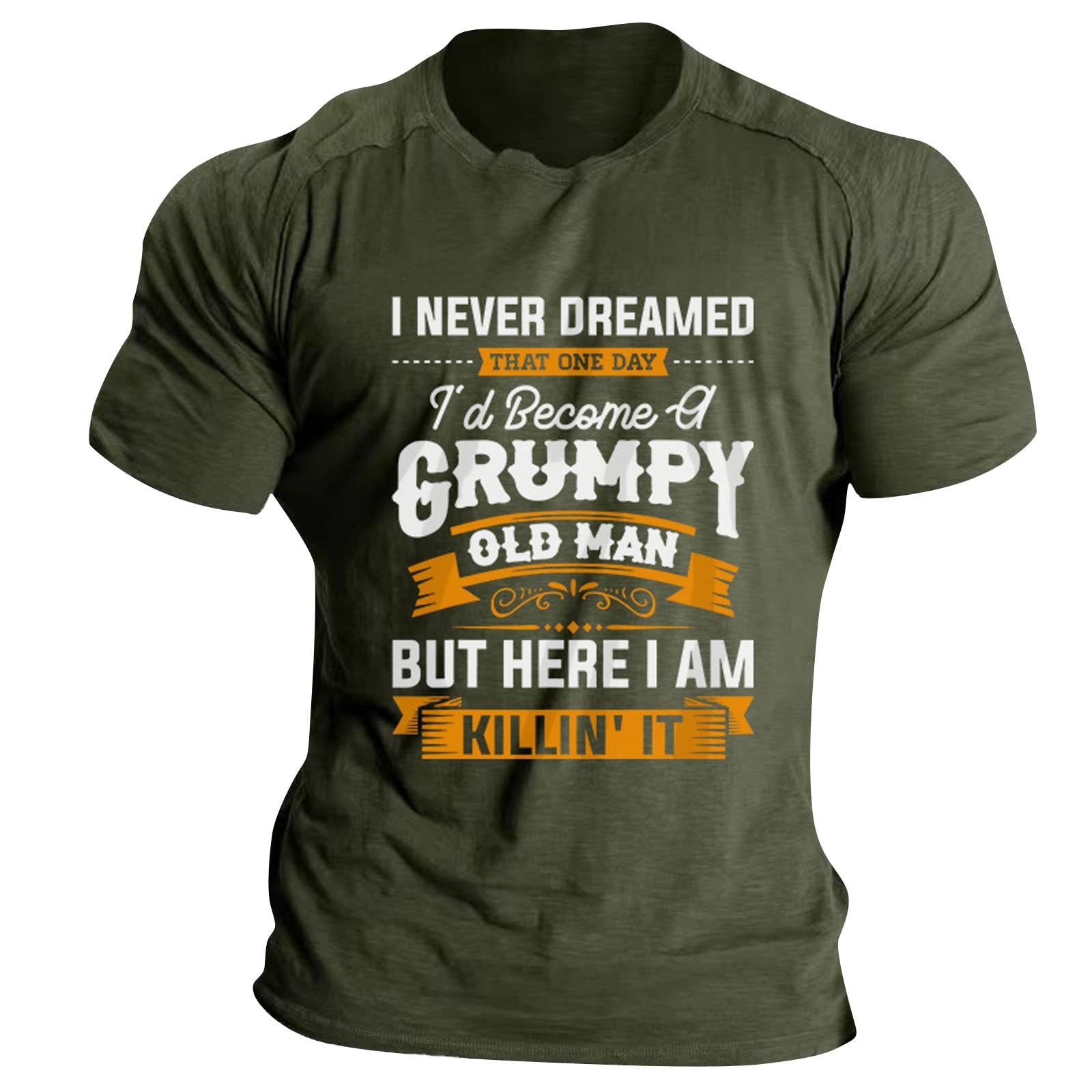 Men's Rock N Roll Printed Leisure Tee Shirts Short Sleeve Crew Neck T-Shirts Summer Leisure Tank Tops