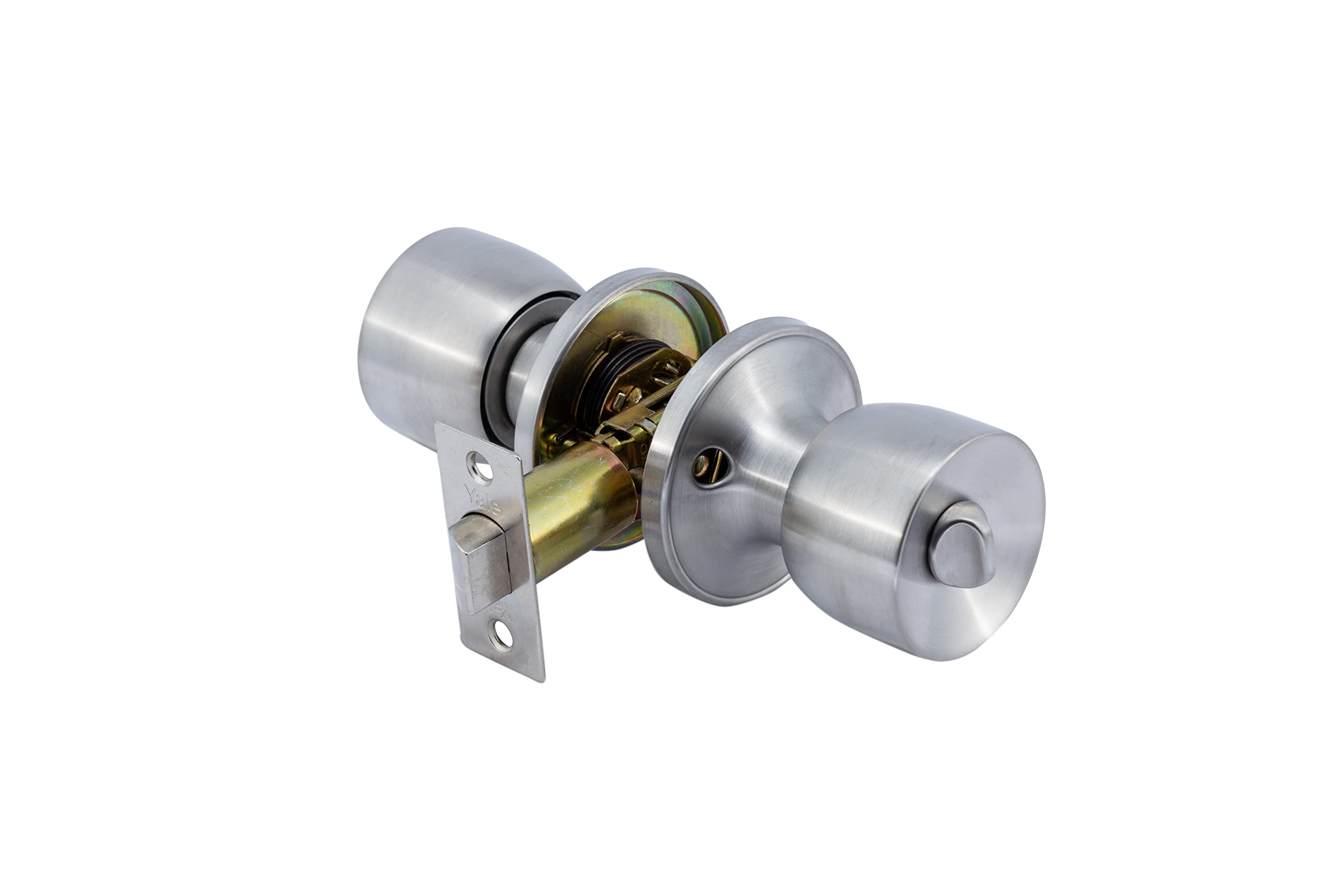 Yale Rose Bathroom Knob Set Nickel, Diameter Of 64Mm