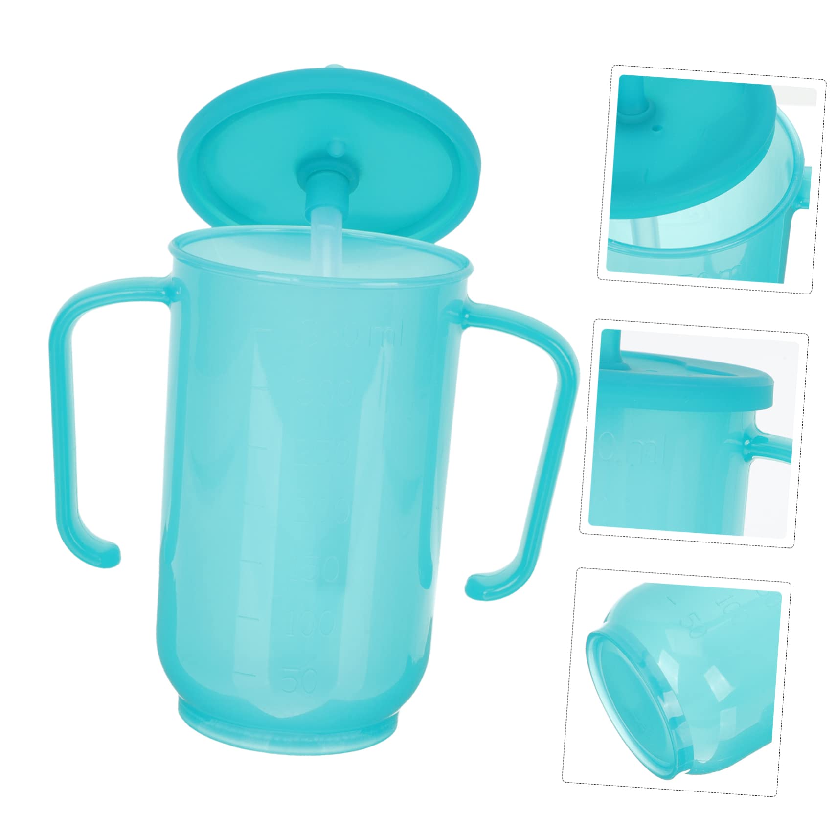 Beavorty 3 Piezas Taza de Alimentación para Pacientes Discapacitados y Ancianos con Pajita Diseño Antiderrame para Maternidad y Convalecencia Fabricada Durable y Práctico