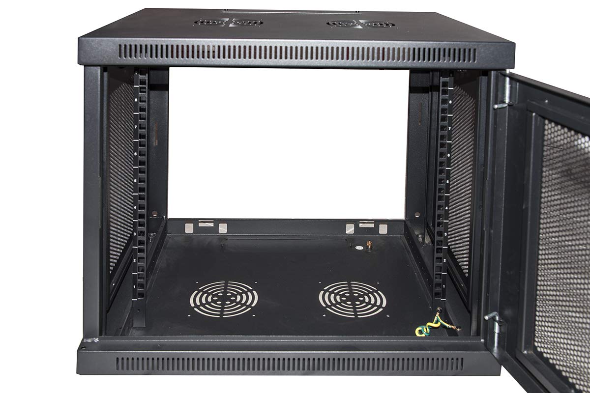 Armoire Rack 19" 9u avec Portes perforées 510 mm (a), 600 (l), 450 (p) Couleur Noire