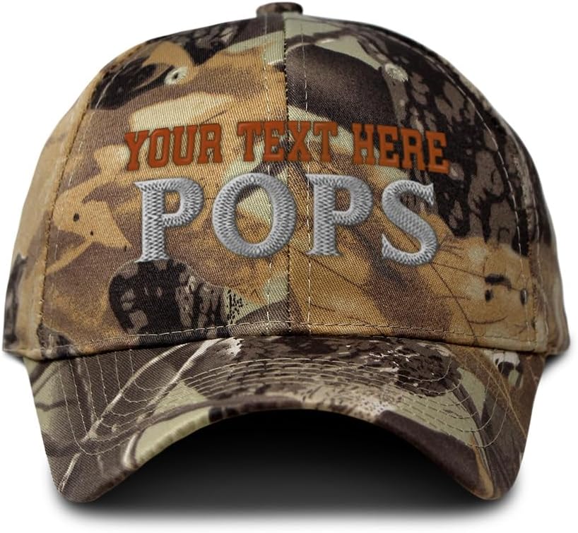 Custom Camo Baseball Cap Pops Father Daddy Papa Pa Dad Hunting Dad Hats for Men & Women Cotton