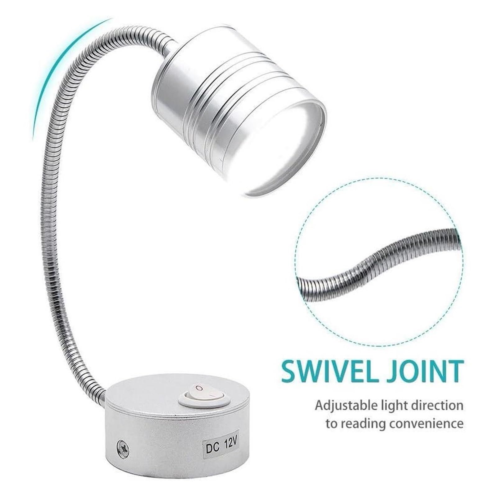 2 Szt. 12 V Lampka Do Czytania W Samochodzie, Oświetlenie Przyczepy Kempingowej LED, Biała Lampa Z Gęsią Szyjką, Kampera, Łodzi Wspaniałe oświetlenie LED