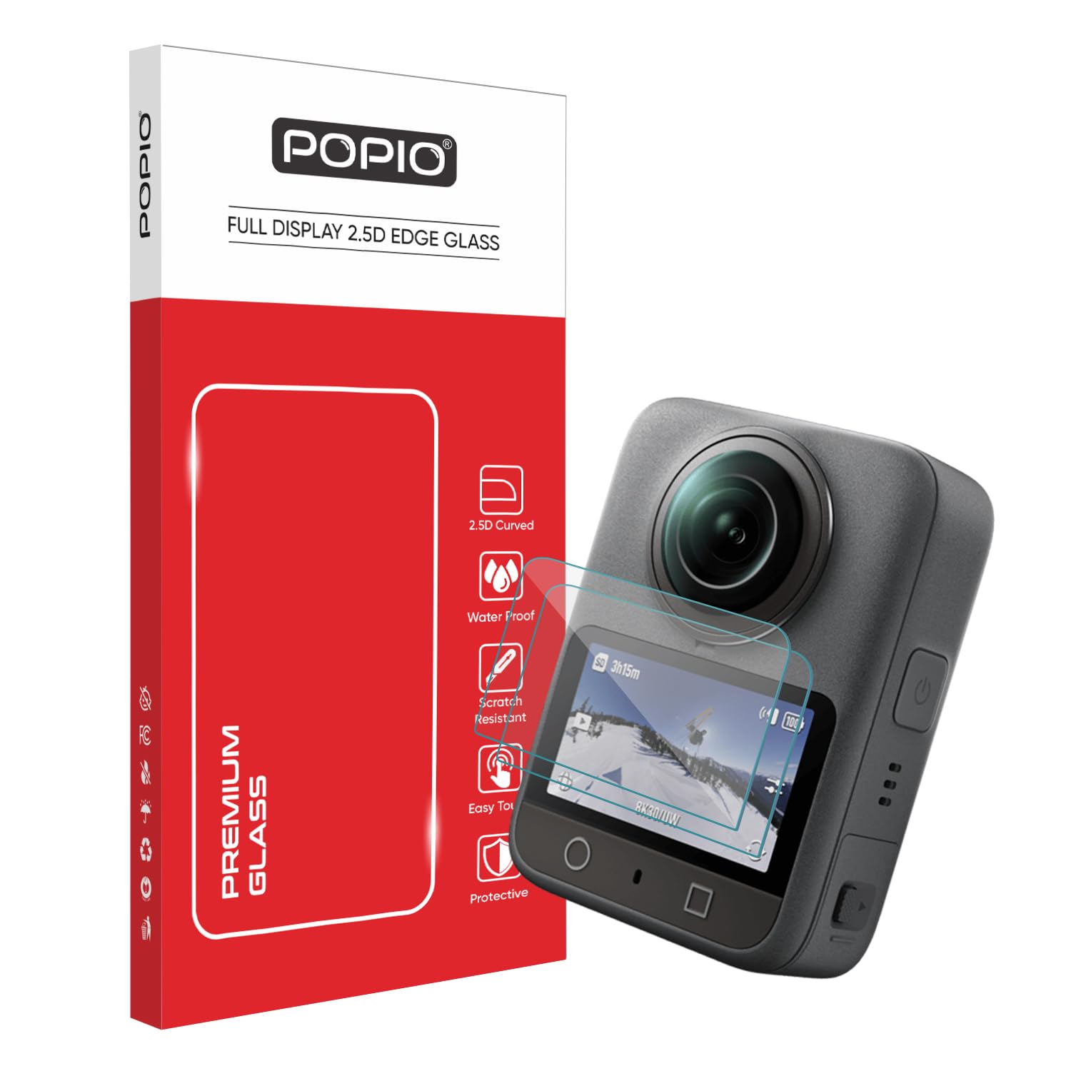 POPIO Military-Grade Gorilla Tempered Glass for DJI Osmo 360 Action Camera | Edge-to-Edge Screen Protection | Ultra Clear | Pack of 2-picture-35