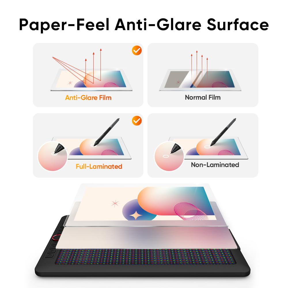 XPPen Tablette à dessin 13,3" avec écran Artist13.3 Pro V2 16384, 8 touches de raccourci et cadran rouge pour art numérique, graphiste, animation | Compatible Mac, PC, Android | Débutant à Pro