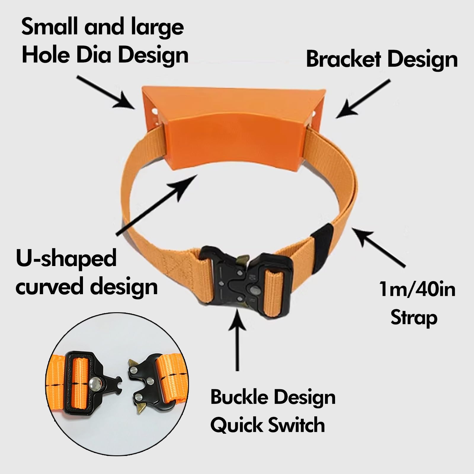 Robuster Wandhalter for Gasflaschen – verstellbare ABS-Halterung mit einer Kapazität von 200 kg(Orange,5pcs)