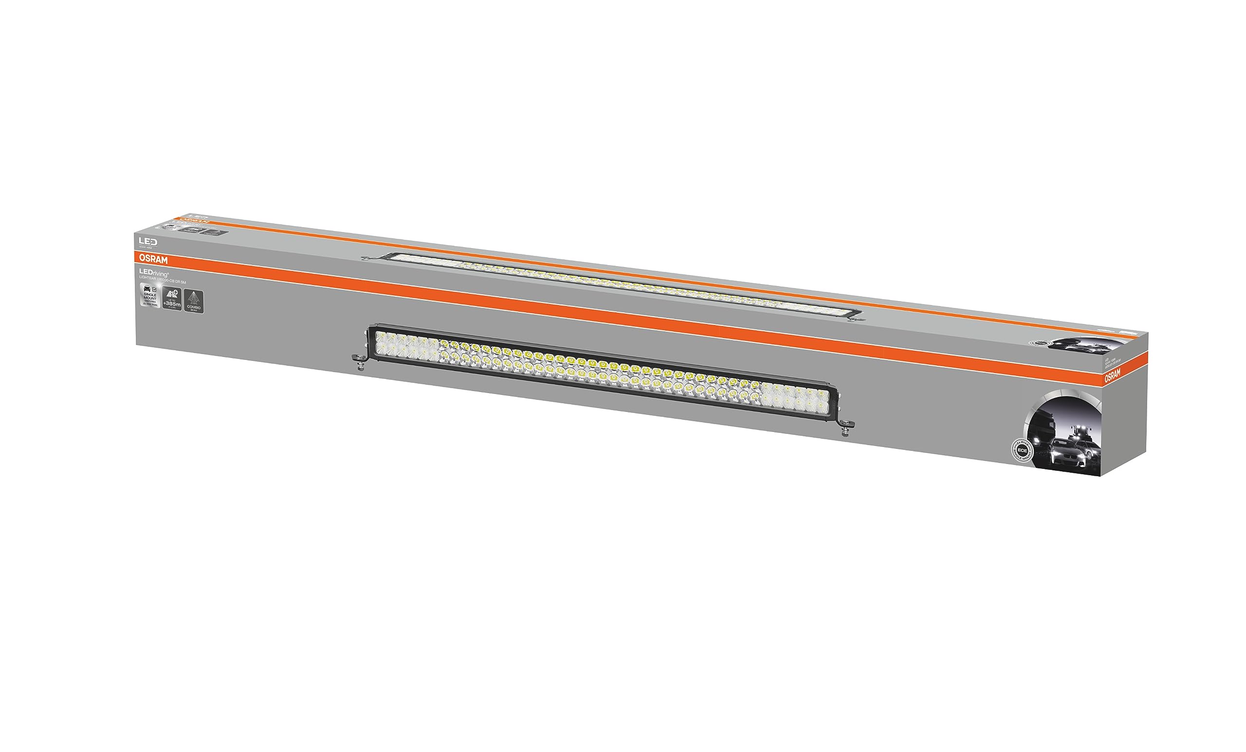 OSRAM LEDriving® Lightbar VX1000-CB DR SM, LED driving light for far/near-field lighting, combo beam, 6000K, 10100lm, light beam up to 385m, 12V/24V, ECE approval