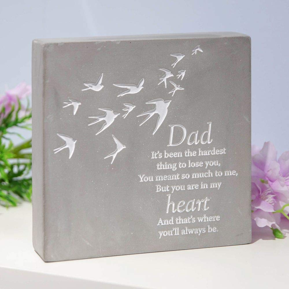 Thoughts of you Dad Concrete Stone Remembrance Graveside Memorial Ornament