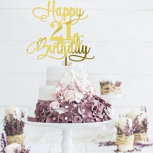 Miniatura 10 de Decoración de pastel de acrílico de doble cara dorada para feliz 50 cumpleaños, aniversario, fiesta, suministros de decoración de pasteles, tamaño