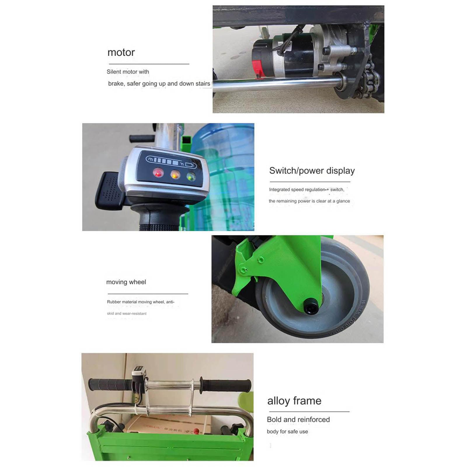 Carrello Elettrico per Salire Le Scale, Pieghevole, capacità di Carico Massima di 200 kg, Utilizzato per Lo Spostamento di Mobili, Elettrodomestici Pesanti, Materiali da Costruzione,300KG