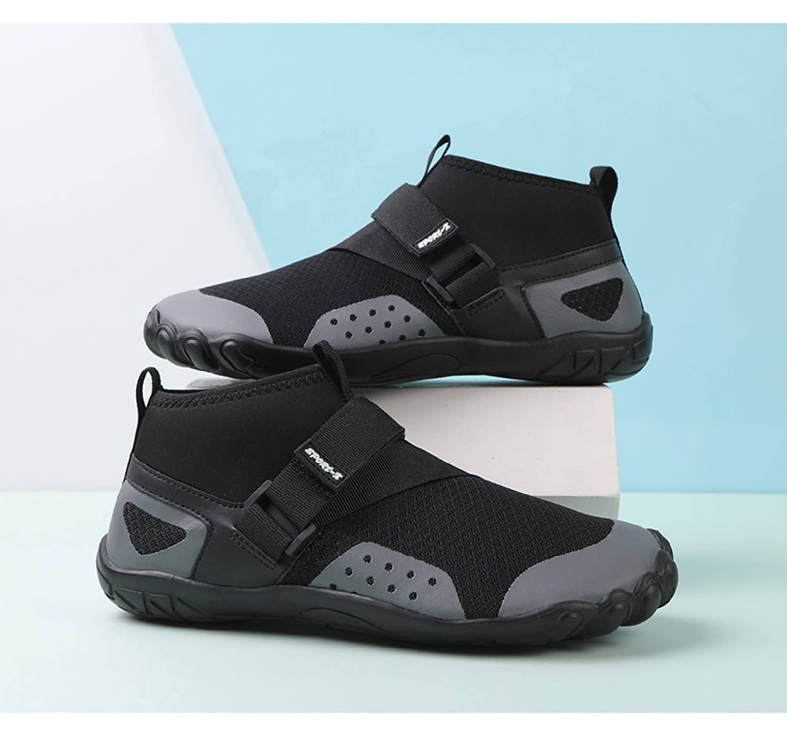 Zapatos Acuáticos Zapatos Acuáticos Zapatos Acuáticos De Secado Rápido para Mujeres Zapatos Acuáticos Zapatos Deportivos De Playa Zapatos De Natación para Remar Pesca(46 EU, Black)