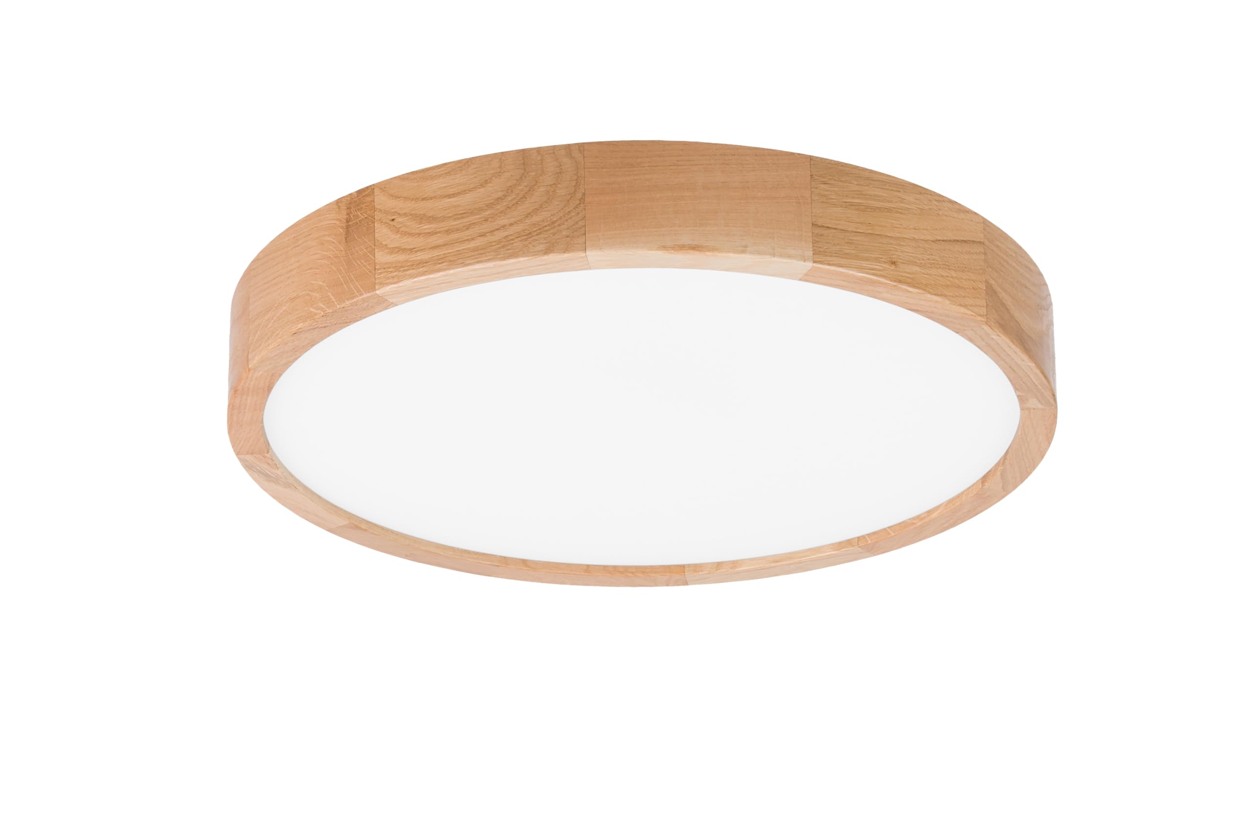 Schlafzimmerlampe - Runde Holz Deckenlapme Eiche LED 24W-4000K (∅37 cm) - Modern Beige Deckenleuchte für, Wohnzimmer, Flur, Küche - Stilvolle Eichenholz LEJA