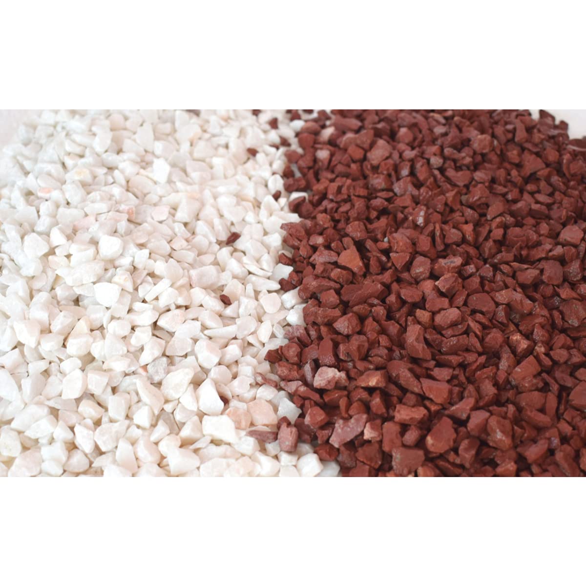 Color Stone Decorative Stones Marble Chips Pebble Stones for Aquarium Home Garden Indoor & Outdoor Decoration (White & Brown, 2 Kg), Standard (B09DYT7RFS) Amazon Price History, Amazon Price Tracker