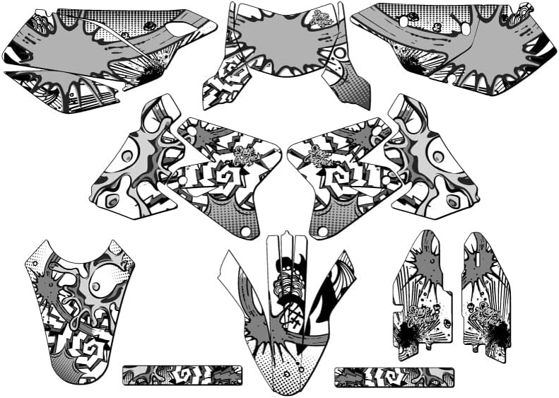 2005-2024 DRZ 400 SM ZANY White Senge Graphics Complete Kit Compatible with Suzuki