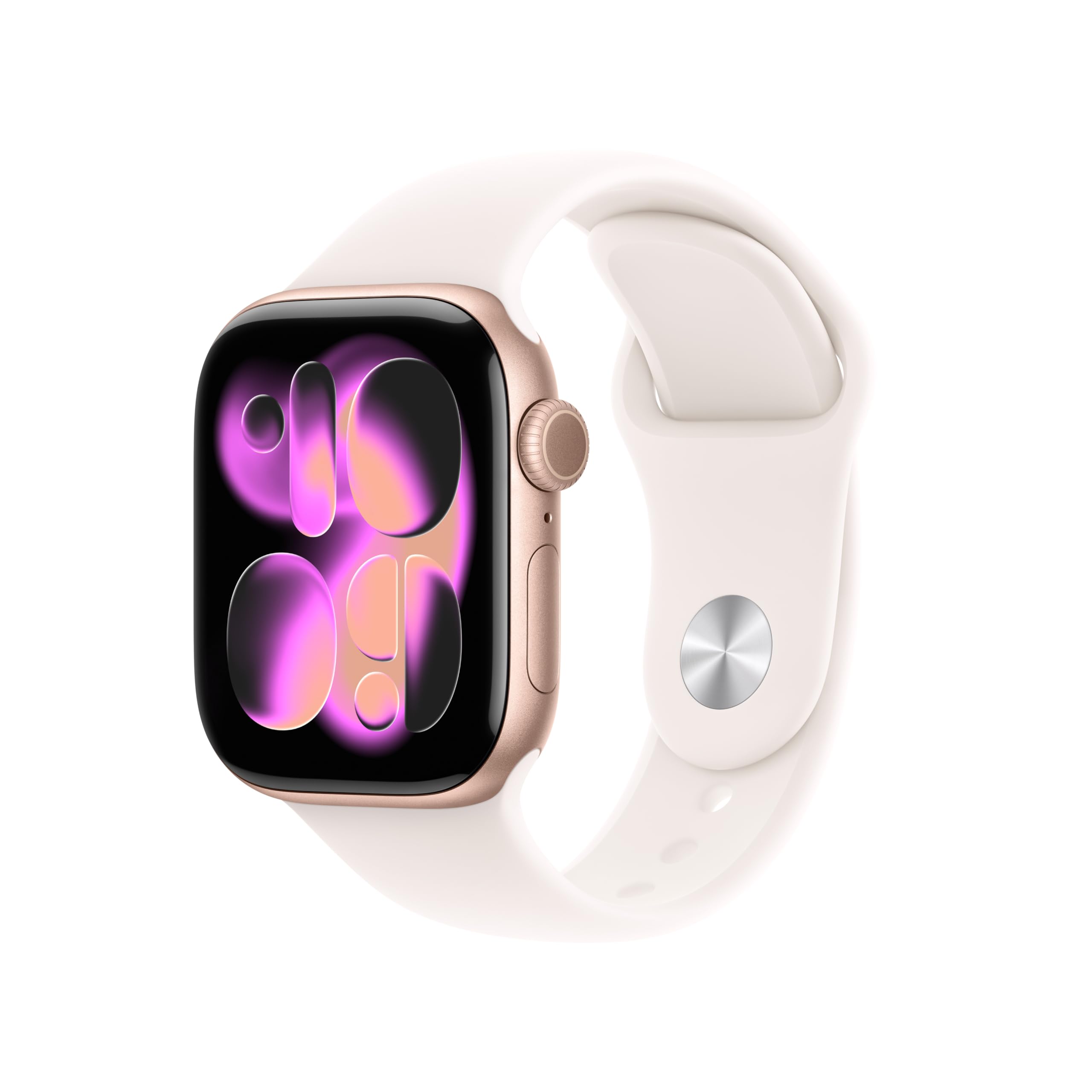 Apple Watch Series 11 GPS + Cellular, Cassa 42 mm in alluminio color oro rosa con Cinturino Sport rosa fard - S/M