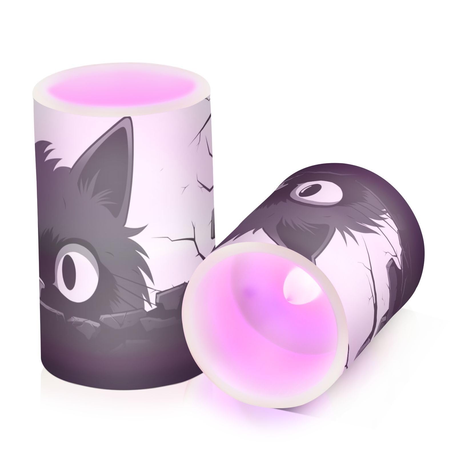 ODAWA Candela senza fiamma a forma di gatto nero con occhi larghi, senza fiamma, luce calda senza fiamma, candele galleggianti a LED per festival, Halloween, decorazioni natalizie