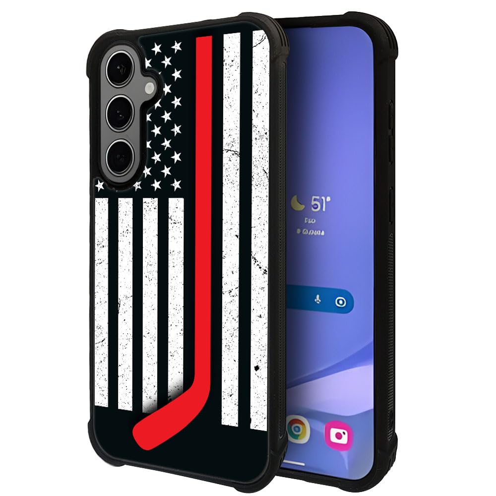 ZHEGAILIAN Case Compatible with Samsung Galaxy S24,Ice Hockey Flag Cases for Boys/Girls,Fashion Pattern Design Drop Resistant Back Cover Soft TPU