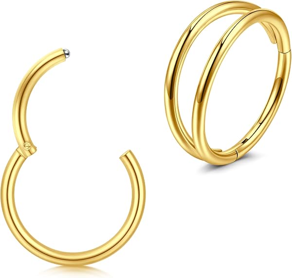 Longita Anneau Piercing Nez Helix Septum Clicker - 316L Acier Chirurgical 16G 18G 20G Présence Sans Couture Piercing Oreille Tragus Conch Cartilage Anneau de Segment Femme Homme - 4