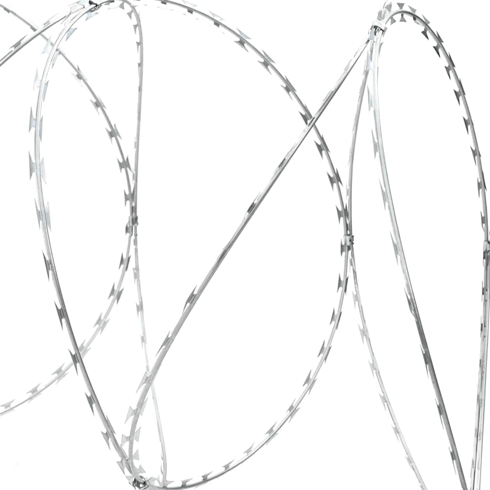 Gecheer Filo Spinato Concertina, per recinzioni Esterne 500 m Diametro Bobina 50 cm Lame 22x15 mm in Acciaio zincato, Giardino e proprietà Commerciali