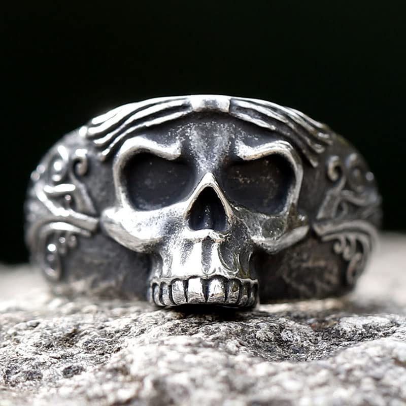 Image of 2023 Skull Ring Cool Evil Death Punk Rock Stainless Steel Rings Aly Style Jewelry