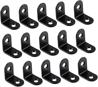 Uonlytech 30pcs Furniture l Shape Bracket Furniture Corner Brace Cabinet Corner Brace Furniture Corner Bracket Black Shelf Right Angle Bracket Joint Holder Stainless Steel Corner Brace Metal