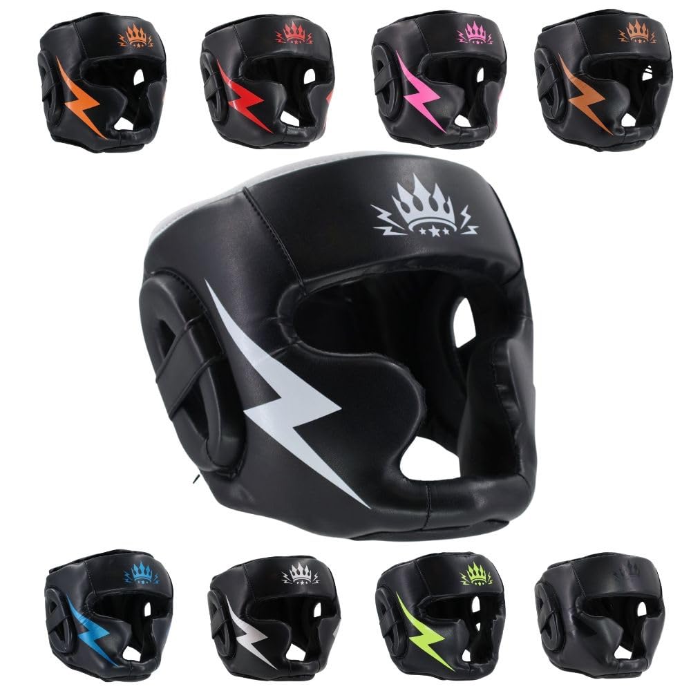 Playerz Element Kids Boxing Headguard, High-Density Martial Arts Head Gear, Triple-Layered Foam, Extensive Coverage for Head, Cheek, Chin, and Ears, Premium Materials and Protection