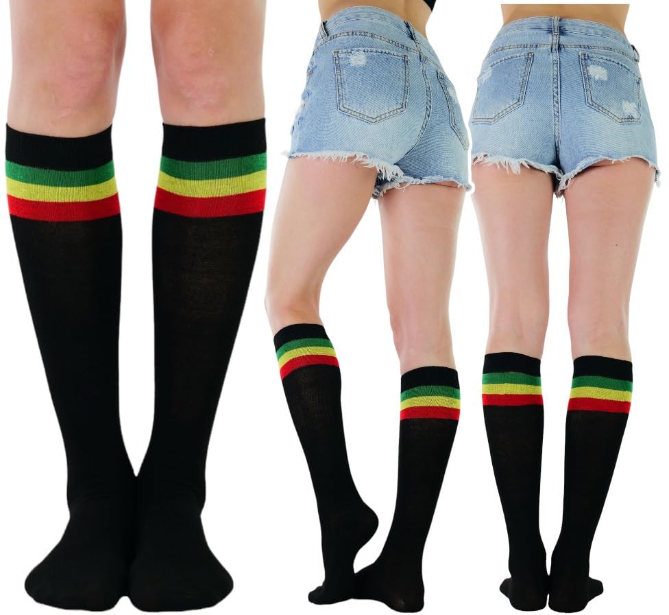 Image of ToBeInStyle Women's Colorful Patterned Design Knee High Socks