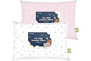2-Pack Toddler Pillow - Soft Organic Cotton for Sleeping - 13X18 Small Pillow for Kids