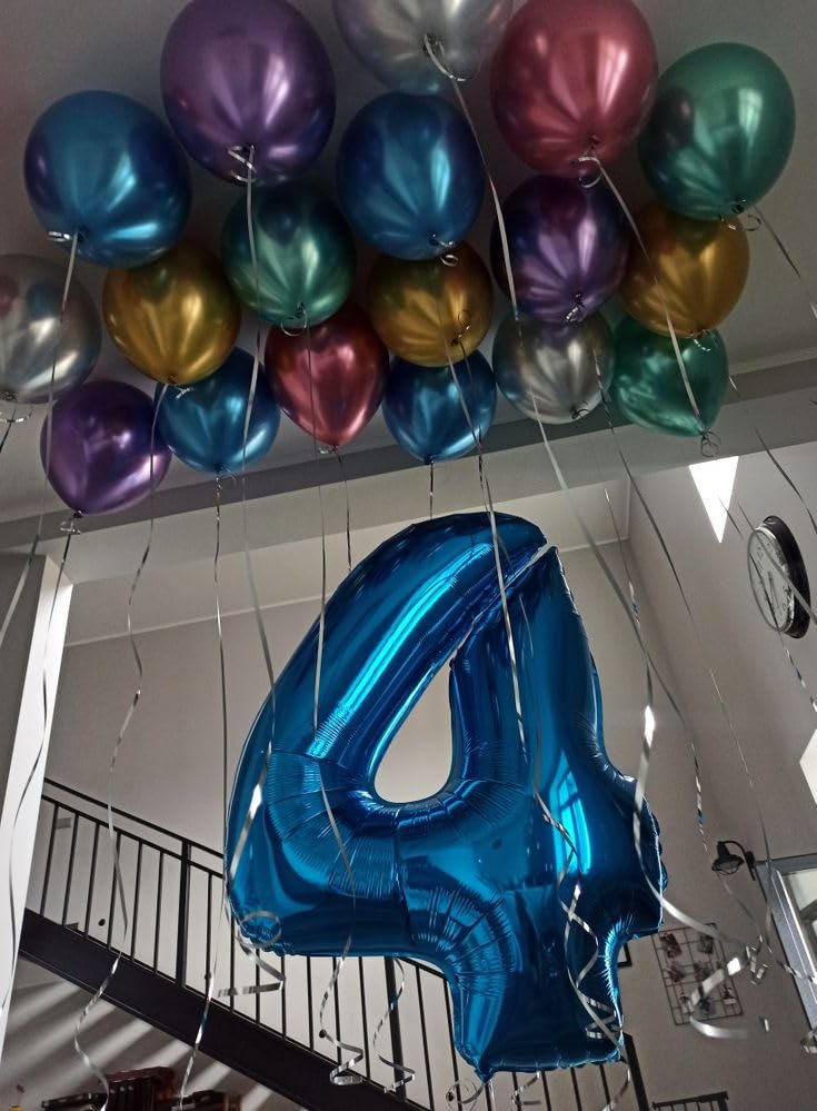Image of 7 Balloon Numbers Birthday Decorations, 40In Dark Blue Balloons for Party | Eye-catching Appearance, Perfect Decorative Centerpieces, Convenient Self-sealing Structure, Widely for Various Occasions