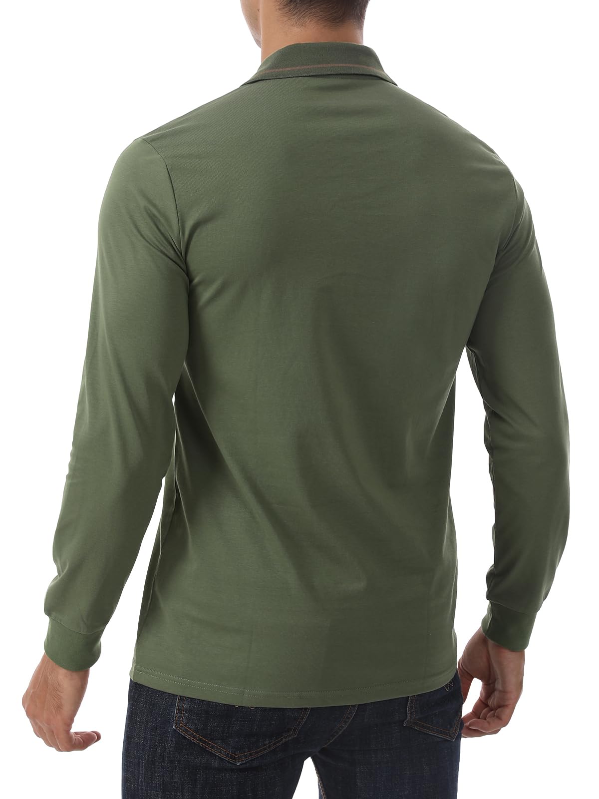 Comilaka Uomo Polo Casual Manica Lunga Poloshirt Top Golf Maglietta Cotone Colori a Contrasto Autunno Inverno Classico