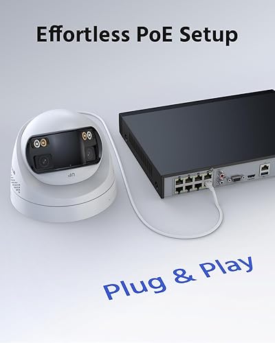 Miniatura 8 de ANNKE Sistema de cámara de seguridad PoE 4K con lente dual, gran angular de 180°, NVR H.265+ de 12MP con disco duro de 2 TB, 4 cámaras de vigilancia