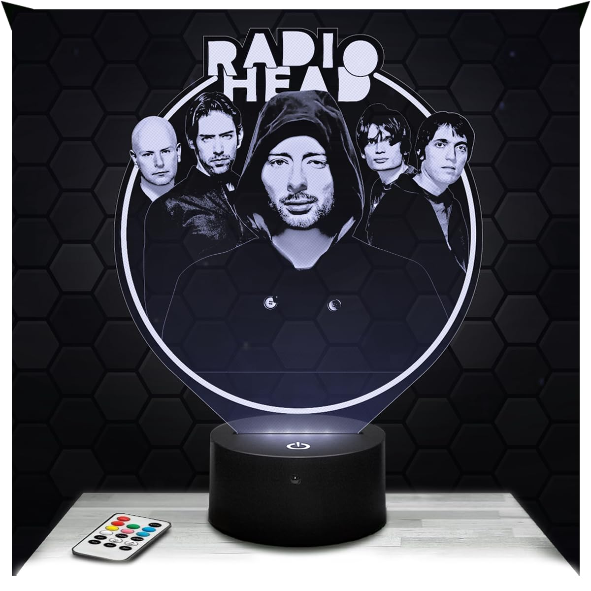Lampephoto.fr - 3D Lamp Radio H. British Rock Band Touch Night Light Led, 3D Hologram Effect, Christmas Birthday Gift Idea for Men and Women, Bedroom Decoration Object — image 1