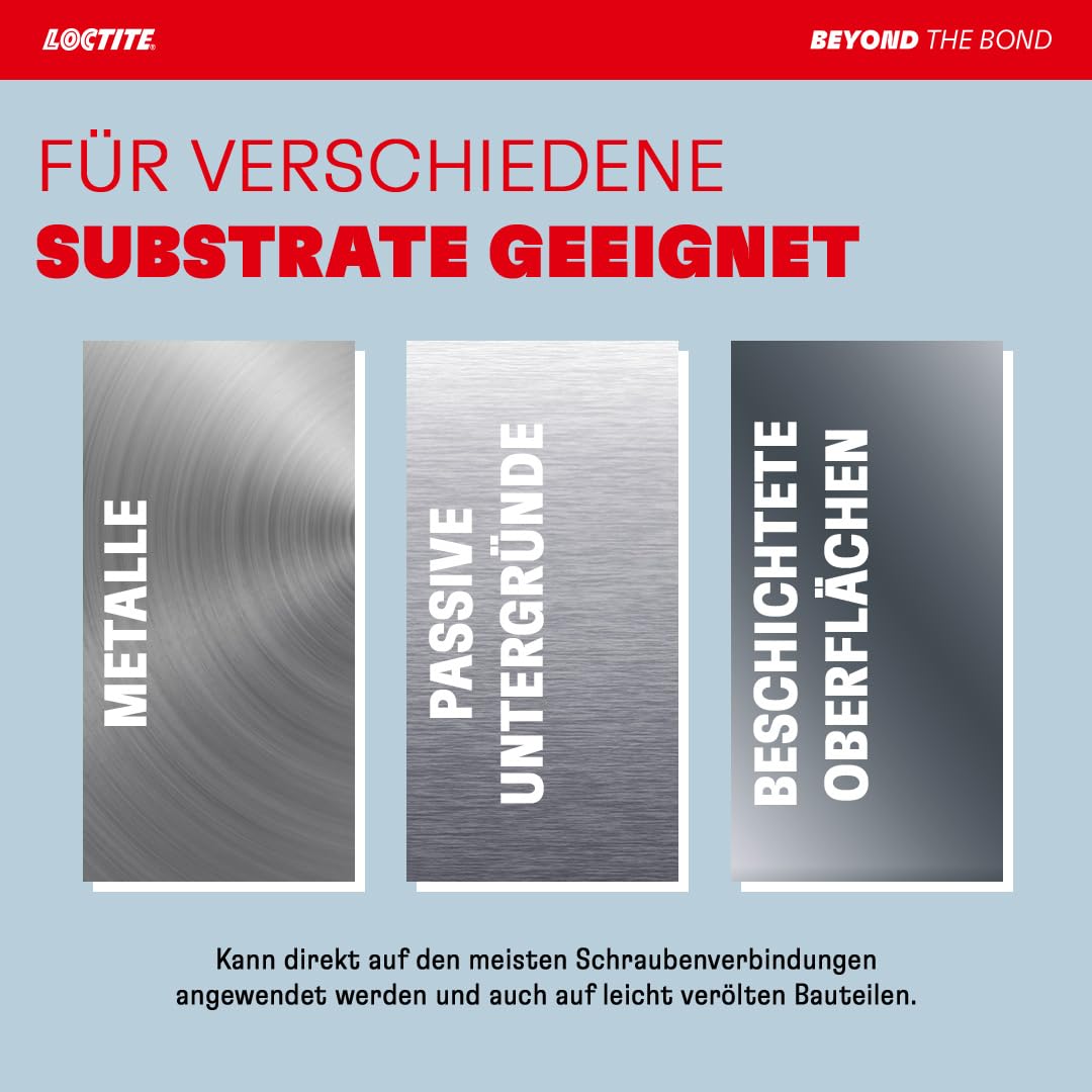 LOCTITE Schraubensicherung 243, Schraubenkleber für die Sicherung von Schrauben, mittelfestes Schraubensicherungsmittel für Metallgewinde, Flüssigkleber für z. B. Pumpen, 1x50ml