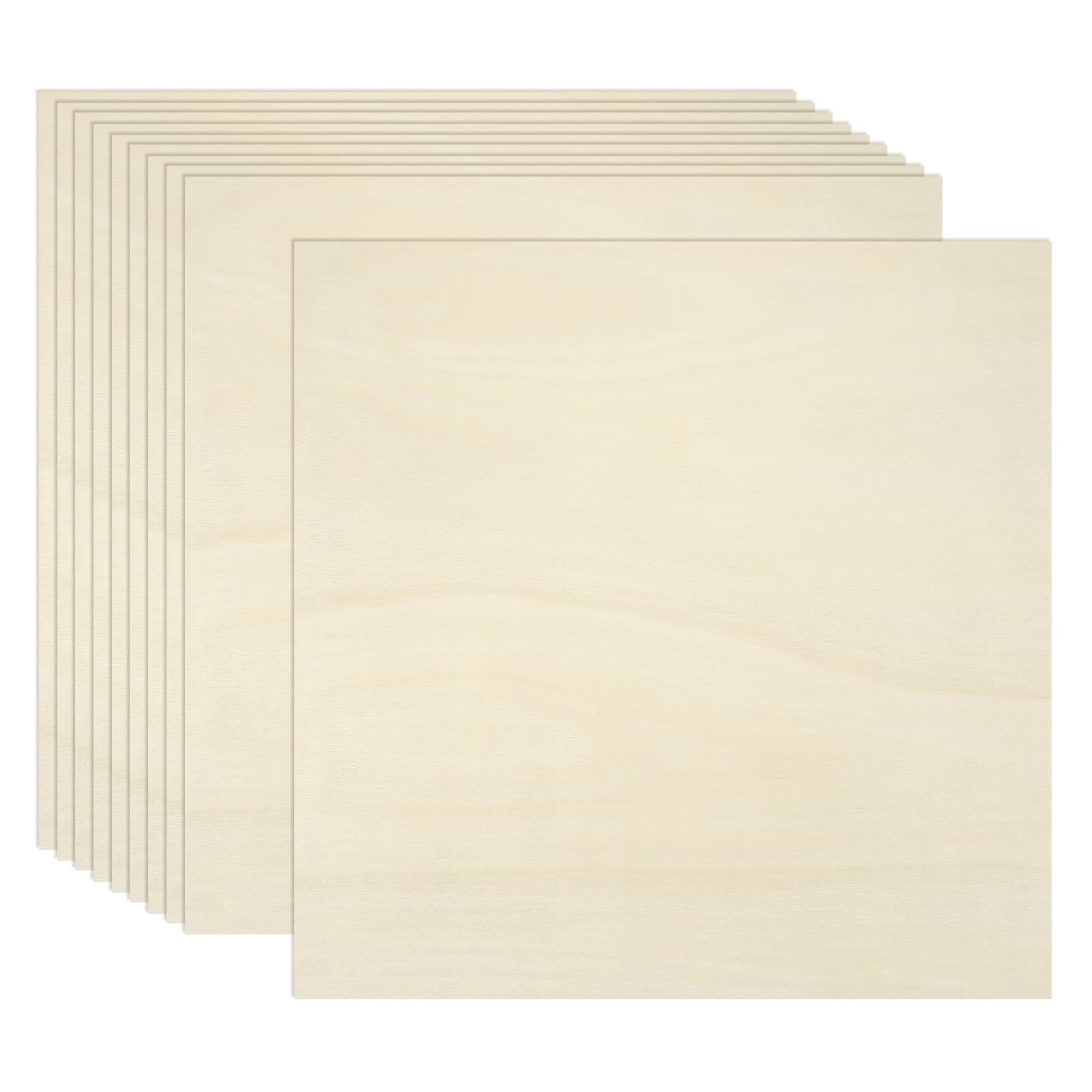 QUARKZMAN 10 Fogli Compensato 3mm, 400x400mm, Pannello Compensato di Bosso, Pannelli in Legno per Taglio Laser, fai da te, modellismo, arte e artigianato